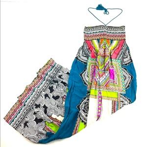 Flying Tomato Halter Elastic Maxi Beach Dress